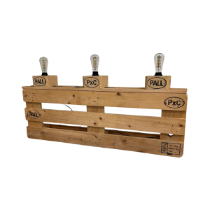 Palleleon Bodenlampe auf Holzleiste 1